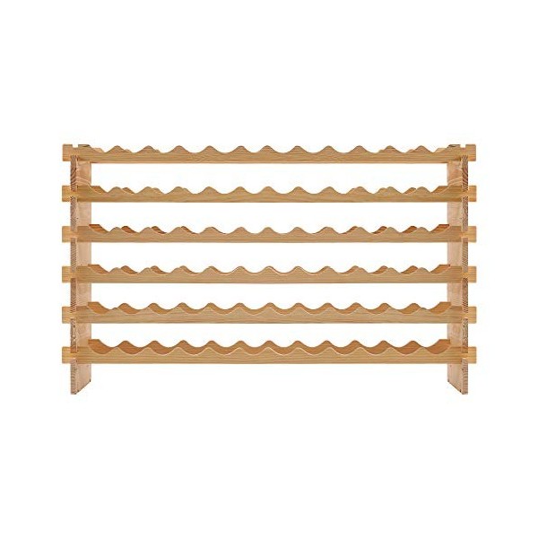 LANTUS Porte-Bouteilles en Bois, Étagère à Bouteilles en Pin Massif - Casier à Vin au Sol - Grande Capacité, Capacité : 40 Bo
