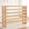 LANTUS Porte-Bouteilles en Bois, Étagère à Bouteilles en Pin Massif - Casier à Vin au Sol - Grande Capacité, Capacité : 40 Bo