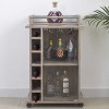 BAKAJI Meuble Bar Bouteilles vin Bois Cave 6 Places Porte Verres Taupe, dingénierie, 55 x 40 x 89 cm