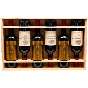 Mabouteille - Caisse en Bois à Glissière capacité 6 Bouteilles de Bordeaux, Bourgogne 75cl - A lunité