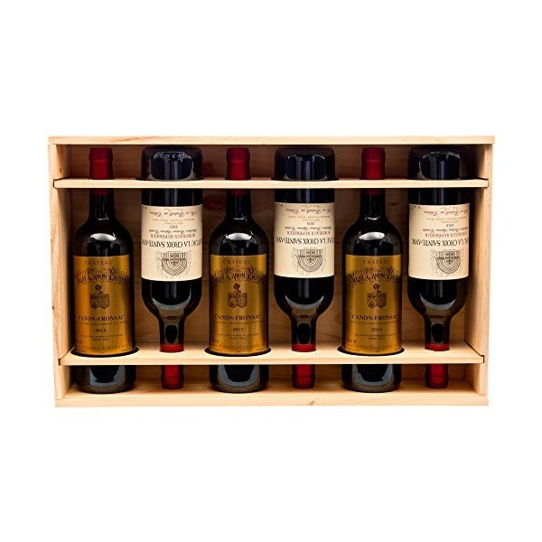 Mabouteille - Caisse en Bois à Glissière capacité 6 Bouteilles de Bordeaux, Bourgogne 75cl - A lunité