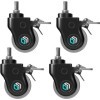 ONKRON AWL100 BLK Lot de 4 roulettes en caoutchouc munies de freins Noir