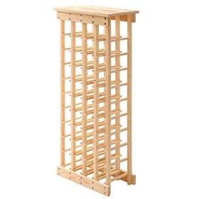 Belfoyer 40 Bouteillles Etagère à Vin, Cave à vin modulable, Casier à Bouteille, pour Cuisine/Salon/Bar, Bois Naturel, 46,5 x