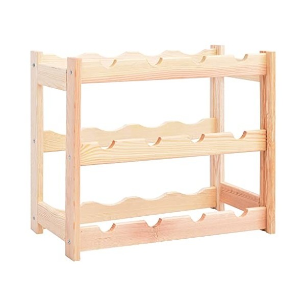 Susany Casier à Bouteilles pour 12 Bouteilles Casier à Vin Support de Vin FSC Pinède