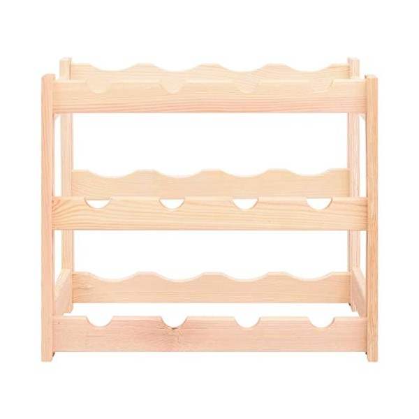 Susany Casier à Bouteilles pour 12 Bouteilles Casier à Vin Support de Vin FSC Pinède