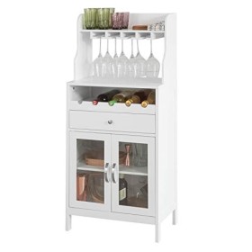 SoBuy® FSB24-W Buffet Commode Armoire de Rangement avec Porte-Bouteilles Casier à Bouteilles Range Bouteille Meuble à Bouteil