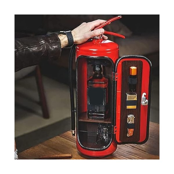 Tizung Mini-Bar pour Extincteurs | Mini-Bar Dextincteur pour Whisky Love Pompier Fait À La Main, Cadeaux De Pompier Fantaisi