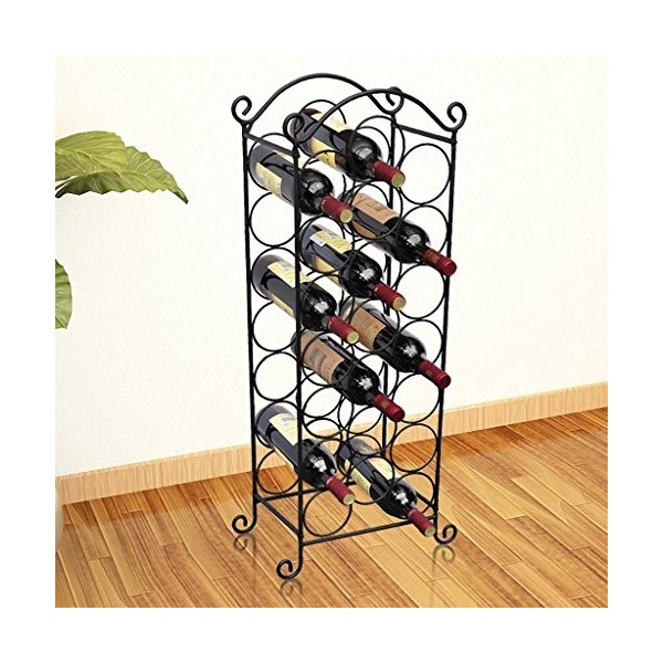 Festnight Casier à vin Casier à Bouteille Etagère pour 21 Bouteilles en Métal