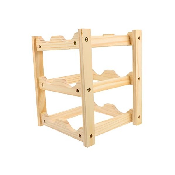 Artibetter Casier À Vin Casier À Vin en Bois Casier À Vin en Bois Petit Présentoir Étagère À Vin en Bois À 3 Niveaux Étagère 