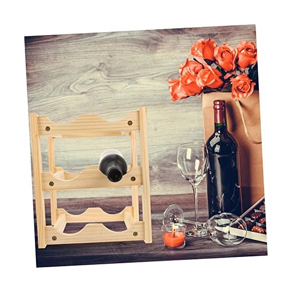 Artibetter Casier À Vin Casier À Vin en Bois Casier À Vin en Bois Petit Présentoir Étagère À Vin en Bois À 3 Niveaux Étagère 