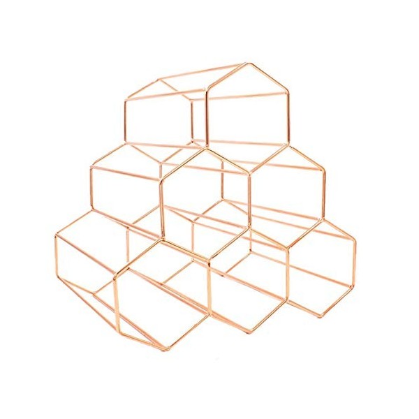 Hduacuge Casier à Vin en MéTal GéOméTrique CréAtif Simple Maison Porte-Raisin Restaurant Salon Bar Armoire à Vin Casier à Vin