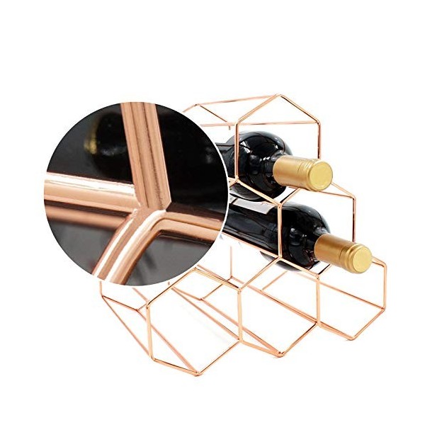 Hduacuge Casier à Vin en MéTal GéOméTrique CréAtif Simple Maison Porte-Raisin Restaurant Salon Bar Armoire à Vin Casier à Vin