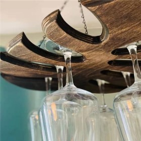 Mkcavne Casier à Vin, Casier à Vin en Bois Casier à Vin Maison Verre à Vin Cintre Décoration Vin Rouge Affichage Stockage Mai