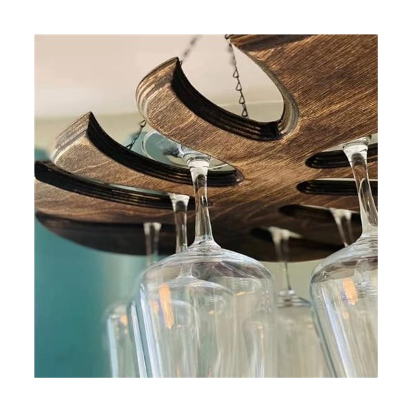 Mkcavne Casier à Vin, Casier à Vin en Bois Casier à Vin Maison Verre à Vin Cintre Décoration Vin Rouge Affichage Stockage Mai