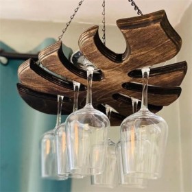 Mkcavne Casier à Vin, Casier à Vin Casier à Vin en Bois Maison Verre à Vin Cintre Décoration Vin Rouge Affichage Stockage Mai