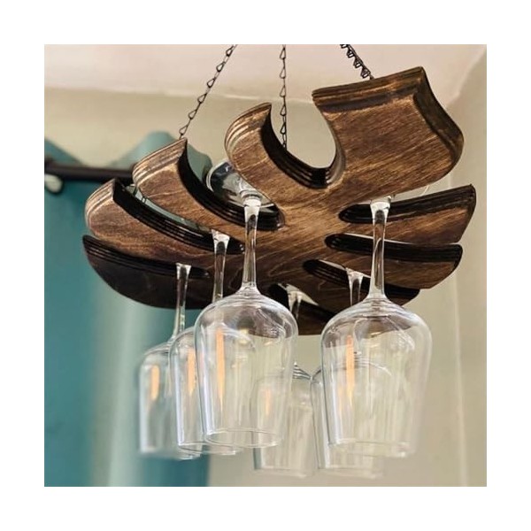 Mkcavne Casier à Vin, Casier à Vin Casier à Vin en Bois Maison Verre à Vin Cintre Décoration Vin Rouge Affichage Stockage Mai