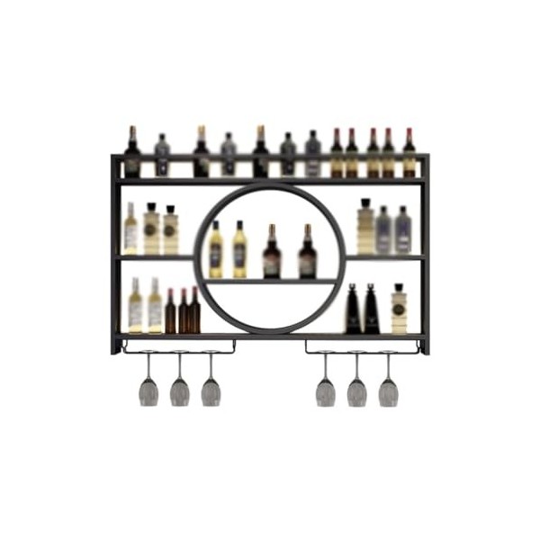 GUERNSEY Armoire à Vin Bar casier à vin Fer Mural Armoire à vin étagère de Rangement Salon Restaurant vin Rouge présentoir Ca