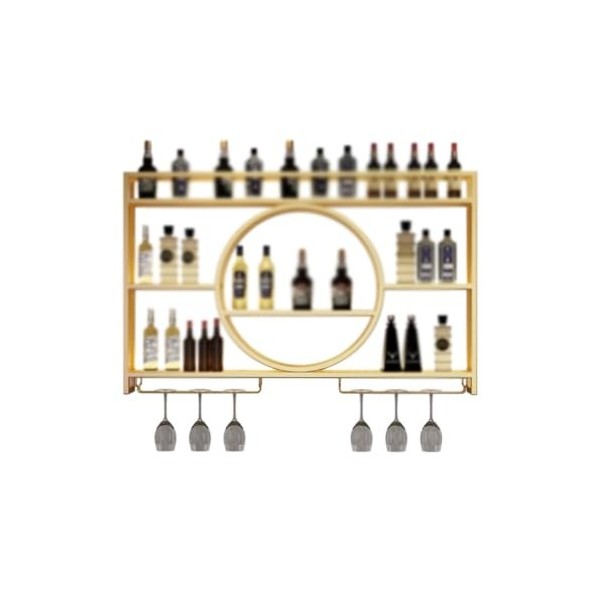 GUERNSEY Armoire à Vin Bar casier à vin Fer Mural Armoire à vin étagère de Rangement Salon Restaurant vin Rouge présentoir Ca