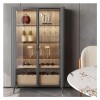 GUERNSEY Armoire à Vin Armoire à vin Moderne, Salon, Maison, Petit Appartement, vitrine Murale, Porte en Verre, Armoire de Ra