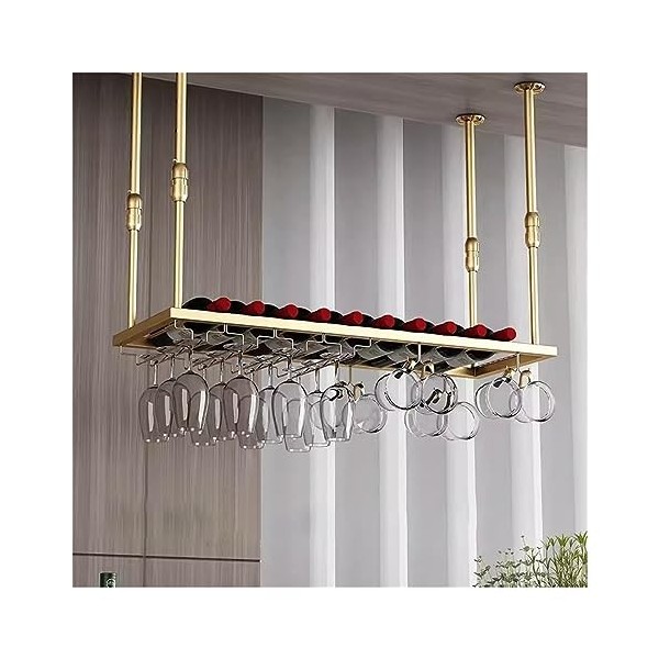 KAZUP Casier à Verres à vin casier à vin inversé Art de Fer Moderne Suspendu casier à Verres à vin décoration de Plafond Rack