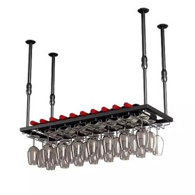 KAZUP Casier à Verres à vin casier à vin inversé Art de Fer Moderne Suspendu casier à Verres à vin décoration de Plafond Rack