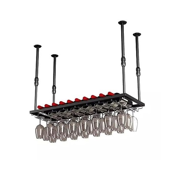 KAZUP Casier à Verres à vin casier à vin inversé Art de Fer Moderne Suspendu casier à Verres à vin décoration de Plafond Rack