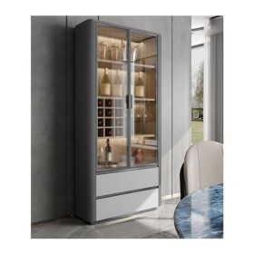GUERNSEY Armoire à Vin Armoire à vin Moderne, Salon, vitrine Murale, Porte en Verre, Petite Armoire à vin, Armoire de Rangeme