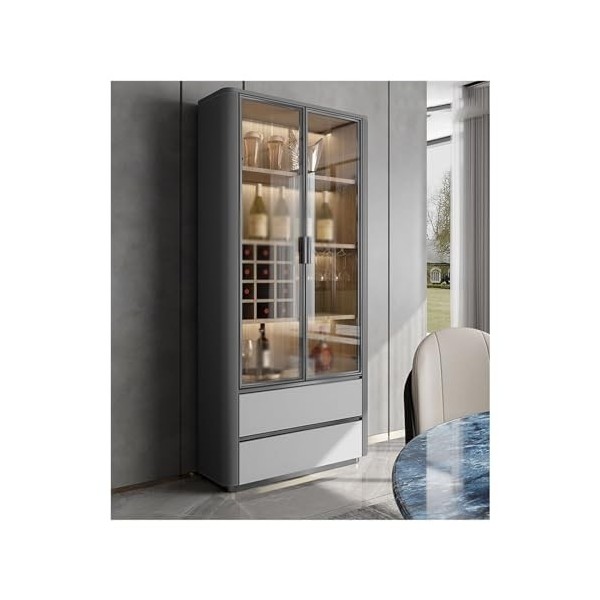 GUERNSEY Armoire à Vin Armoire à vin Moderne, Salon, vitrine Murale, Porte en Verre, Petite Armoire à vin, Armoire de Rangeme