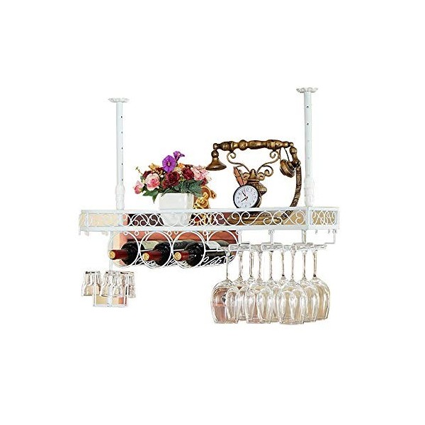 PJQUEKAIPJ Casier À Vin Accueil Support Rouge Support De Verre À Vin Restaurant Bar S, Fer Suspendu Porte-Bouteille De Vin Ro