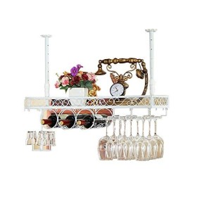 PJQUEKAIPJ Casier À Vin Accueil Support Rouge Support De Verre À Vin Restaurant Bar S, Fer Suspendu Porte-Bouteille De Vin Ro