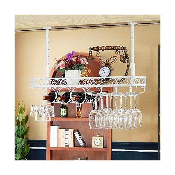 PJQUEKAIPJ Casier À Vin Accueil Support Rouge Support De Verre À Vin Restaurant Bar S, Fer Suspendu Porte-Bouteille De Vin Ro