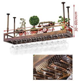 PJQUEKAIPJ Casier à vin, Mural, Bar, Restaurant, casier à Bouteilles de vin, Support de Rangement pour Verres à Pied Suspendu