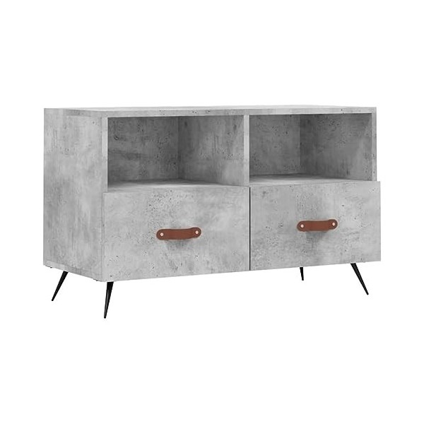 ZEYUAN Meuble TV Gris béton 80x36x50 cm Bois dingénierie,Meuble TV,Table Basse Couleurs,Table Basse Salon Meuble TV