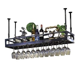 PJQUEKAIPJ Casier À Vin, Mural, Bar, Restaurant, Casier À Bouteilles De Vin, Support en Métal Fer Noir Étagère De Rangement P