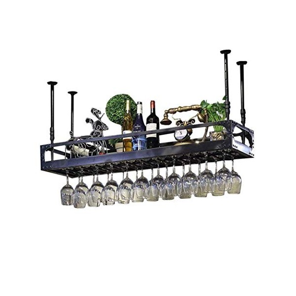 PJQUEKAIPJ Casier À Vin, Mural, Bar, Restaurant, Casier À Bouteilles De Vin, Support en Métal Fer Noir Étagère De Rangement P