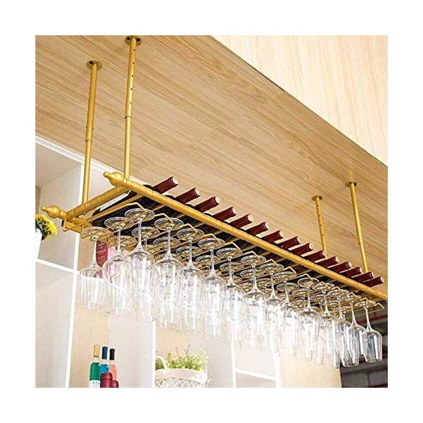 PJQUEKAIPJ Casier À Vin Accueil Support Rouge Support De Verre À Vin Restaurant Bar S, Suspendu Au Plafond, Porte-Bouteille D