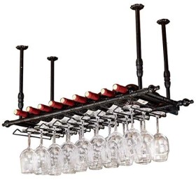 PJQUEKAIPJ Casier à vin, Mural, Bar, Restaurant, casier à Bouteilles de vin, Support en métal forgé rétro en Fer forgé, Suppo