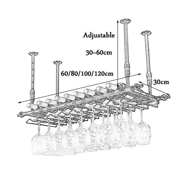 PJQUEKAIPJ Casier à vin, Mural, Bar, Restaurant, casier à Bouteilles de vin, Support en métal forgé rétro en Fer forgé, Suppo