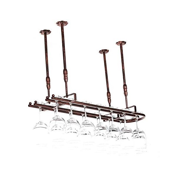 PJQUEKAIPJ Casier à vin, Mural, Bar, Restaurant, casier à Bouteilles de vin, Type U Industriel rétro en Fer, Support en métal