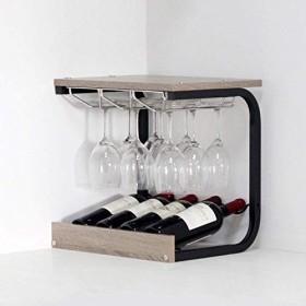 PJQUEKAIPJ Casier à vin Accueil Support Rouge Support de Verre à Vin Bar S, Bois Massif Créatif Simplicité Moderne Armoire à 
