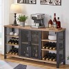 FATORRI Armoire de bar à vin industrielle pour boissons alcoolisées et verres, en bois et métal avec casier à vin amovible, b