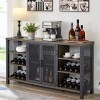 FATORRI Armoire industrielle pour bar à vin pour liqueur et verres, armoire à café en bois de ferme avec étagère à vin, buffe