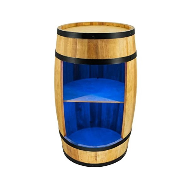 CREATIVE COOPER Baril de baril LED RVB avec support à vin - Casier à vin - Tonneau en bois - Bar de maison - 80 x 50 cm - Déc