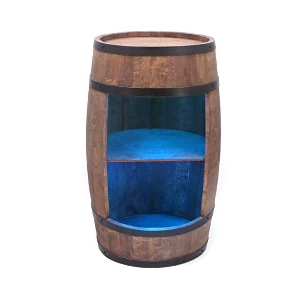 CREATIVE COOPER Baril de baril LED RVB avec support à vin - Casier à vin - Tonneau en bois - Bar de maison - 80 x 50 cm - Déc