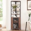 HOMISSUE Étagère dangle à 5 niveaux avec rangement, grande armoire dangle rustique, étagère dangle multifonction avec casi