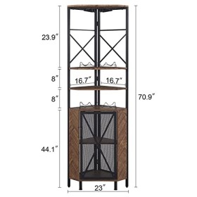 HOMISSUE Étagère dangle à 5 niveaux avec rangement, grande armoire dangle rustique, étagère dangle multifonction avec casi