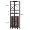HOMISSUE Étagère dangle à 5 niveaux avec rangement, grande armoire dangle rustique, étagère dangle multifonction avec casi