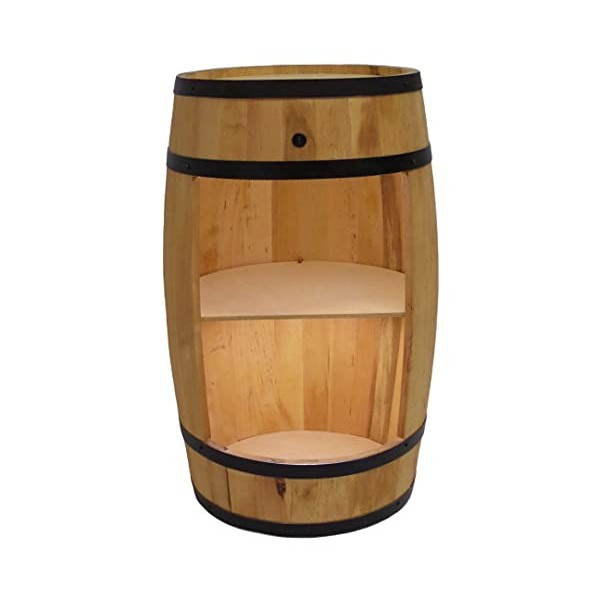 CREATIVE COOPER Baril avec support à vin - Casier à vin LED - Tonneau en bois - 80 x 50 cm - Décoration rustique - Armoire à 