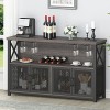 LVB Armoire de bar à café industrielle, armoire de bar à vin de ferme pour boissons alcoolisées et verres, buffet en bois mét