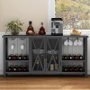 HOMYSHOPY Armoire de bar à vin avec support en verre, armoire à liqueur avec casier à vin amovible, buffet de buffet, table à